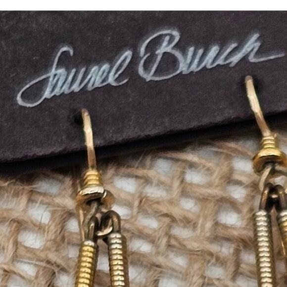 Laurel Burch Vintage Enamel Animal Dangle Earrings Goldtone Zebra Bird Monkey - Picture 5 of 6